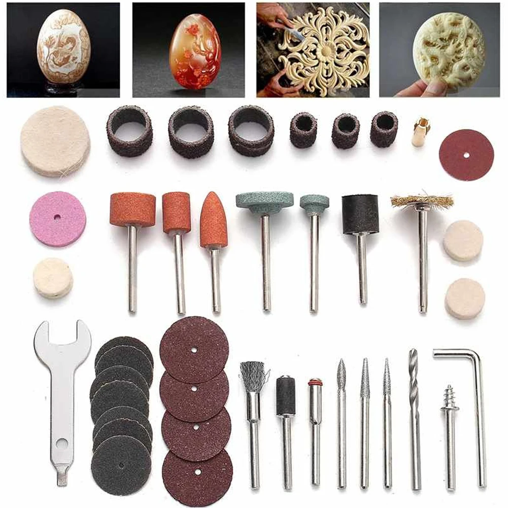 40Pcs Rotary Power Grinder Tool Accessory Bit Set For 1/8'' Shank Sanding Grinder Polish Wheel Tip Cutter Drill Disc
40Pcs Rotary Power Grinder Tool Accessory Bit Set For 1/8'' Shank Sanding Grinder Polish Wheel Tip Cutter Drill Disc