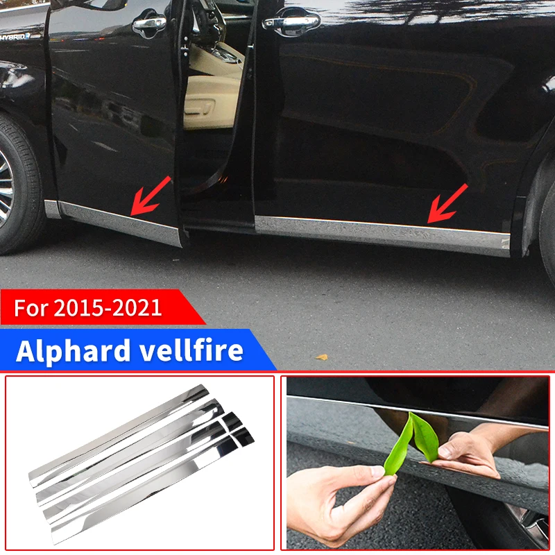 For 2015-2021 Toyota Alphard Vellfire 30 Car Side Door Car Body Decoration ABS Door Side Line Chrome Modified Accessories
For 2015-2021 Toyota Alphard Vellfire 30 Car Side Door Car Body Decoration ABS Door Side Line Chrome Modified Accessories