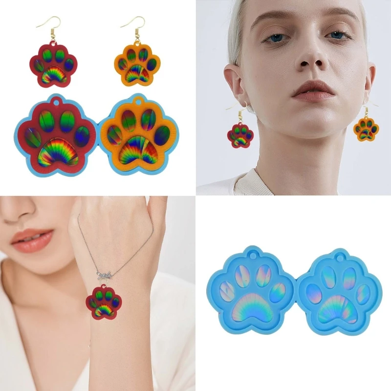 Light and Shadow Keychain Pendant Silicone Molds Cat Paw Holographic Earrings Mold DIY Ornaments Mould for Birthday Gift
Light and Shadow Keychain Pendant Silicone Molds Cat Paw Holographic Earrings Mold DIY Ornaments Mould for Birthday Gift