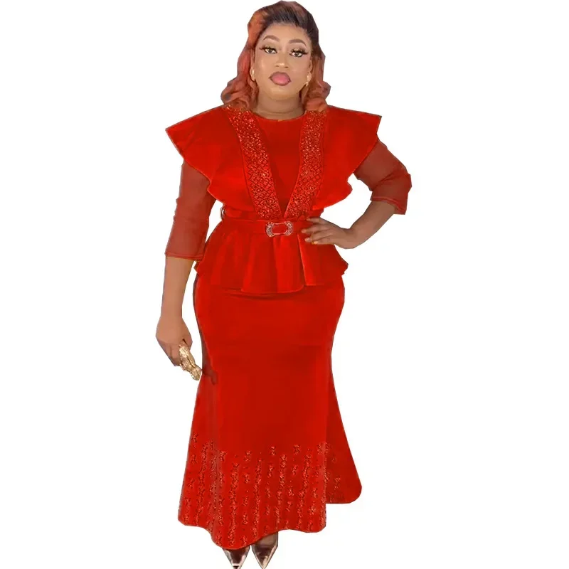 2023 African Wedding Party Clothes for Women 2 PCS Africa 3/4 Sleeve O-neck Yellow Black Top Skirt Matching Sets African Clothes
2023 African Wedding Party Clothes for Women 2 PCS Africa 3/4 Sleeve O-neck Yellow Black Top Skirt Matching Sets African Clothes