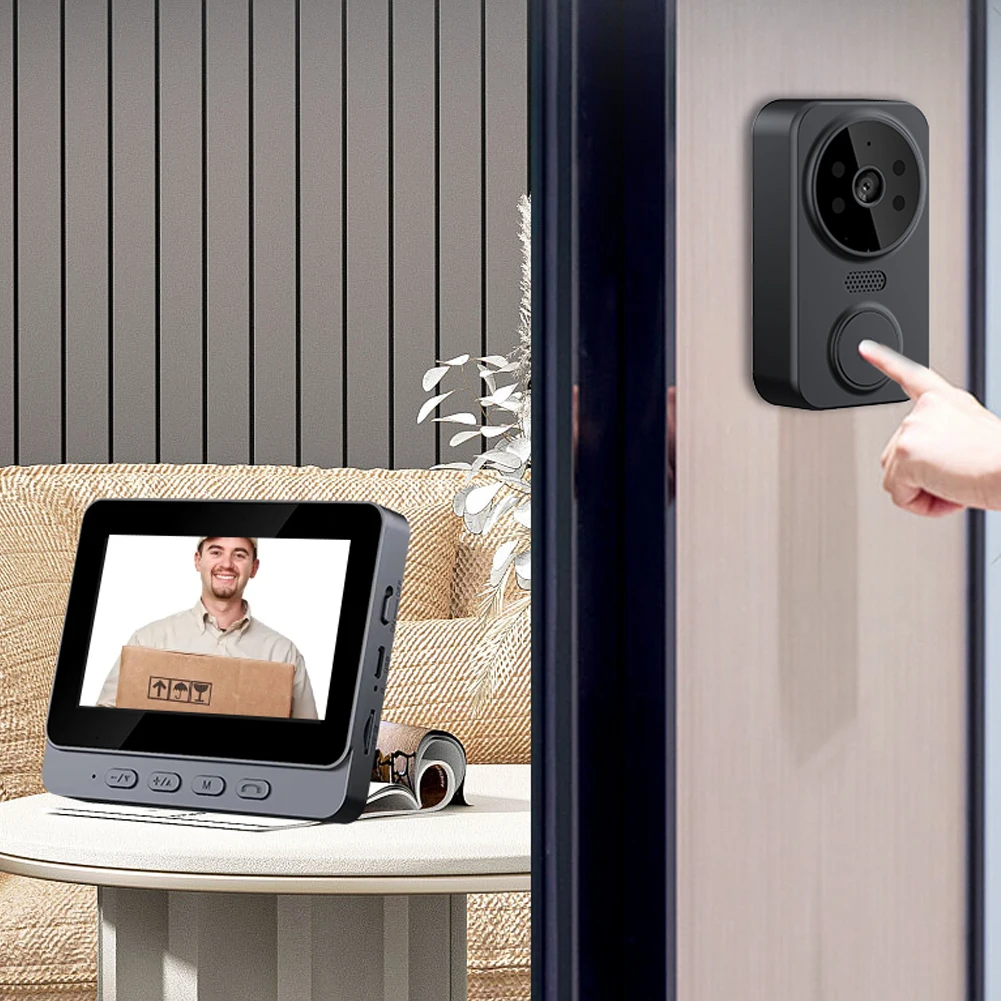 

Digital Door Viewer 2.4G WiFi 800mAh Battery Home Digital Viewer IR Night Vision Smart Video Doorbell Camera 4.3 Inch IPS Screen
