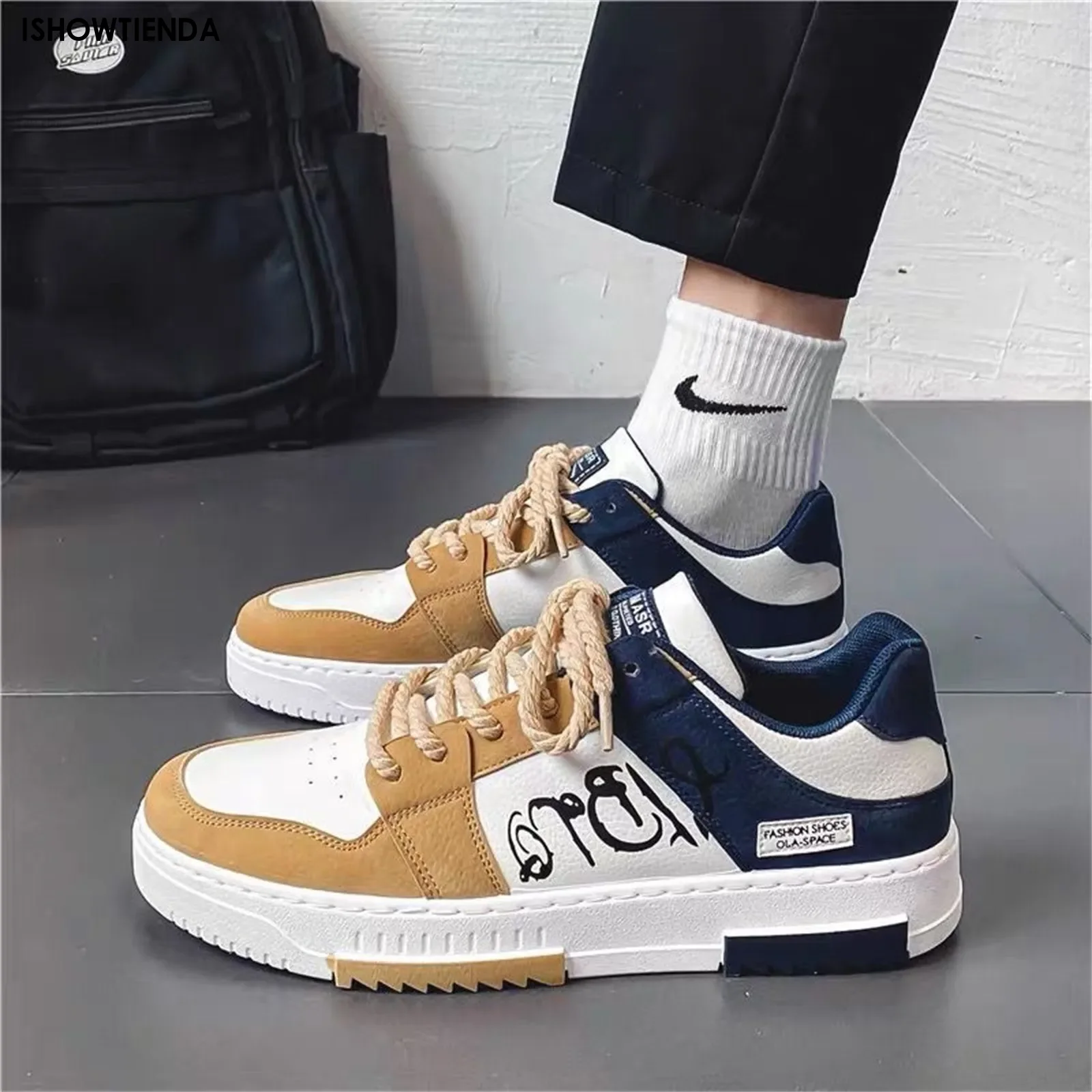 

2024 Trendy Shoes Men Casual Platform Sneakes Lace Up Trainers Fashion Student Sneakes Mens Vulcanized Shoes Zapatillas Hombre