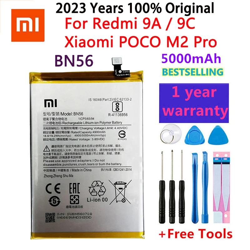 100% Original Xiao mi BN56 5000mAh Phone Battery For Xiaomi POCO M2 Pro Redmi 9A 9C Replacement Bateria Batteries +Free Tools
100% Original Xiao mi BN56 5000mAh Phone Battery For Xiaomi POCO M2 Pro Redmi 9A 9C Replacement Bateria Batteries +Free Tools