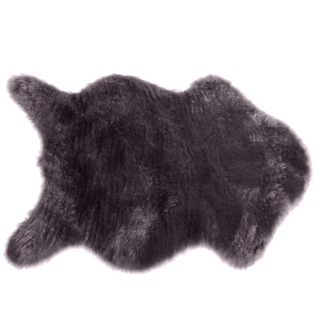 

Soft Artificial Sheepskin Chair Cover Warm Hairy Carpet Seat Pad Plain Skin Fur Plain Fluffy Area Rugs Washable Bedroom Faux Mat