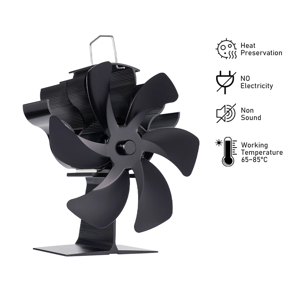 Black Stove Fan With 6 Blade Heat Powered Fireplace Fan Log Wood Burner Eco Quiet Fan Heater Home Efficient Heat Distribution
Black Stove Fan With 6 Blade Heat Powered Fireplace Fan Log Wood Burner Eco Quiet Fan Heater Home Efficient Heat Distribution