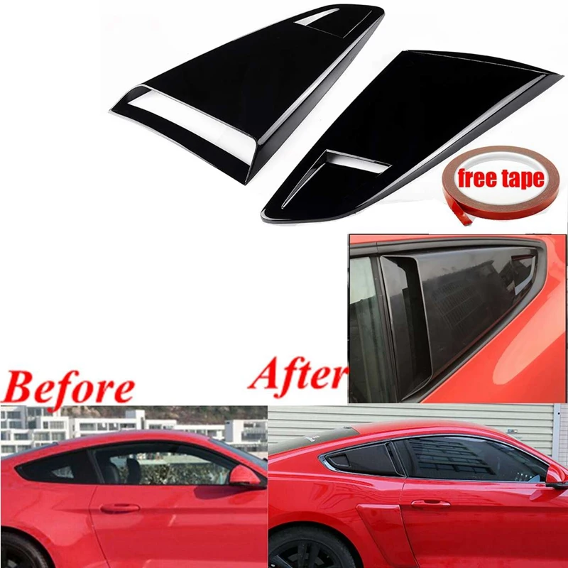 

Car Side Window Quarter Louver Side Vent Scoop Cover Trim Rear Window Side Vent Ford For Mustang 2015-2020 2Dr Coupe