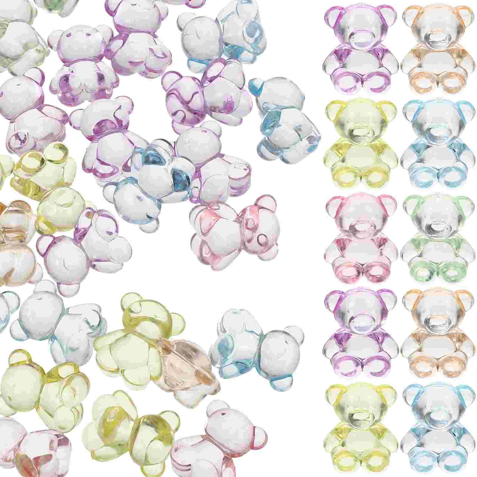 100 Pcs Transparent Bear Beads Charm Necklace DIY Supplies Hair Ties Acrylic Jewelry Shaped Spacer
100 Pcs Transparent Bear Beads Charm Necklace DIY Supplies Hair Ties Acrylic Jewelry Shaped Spacer