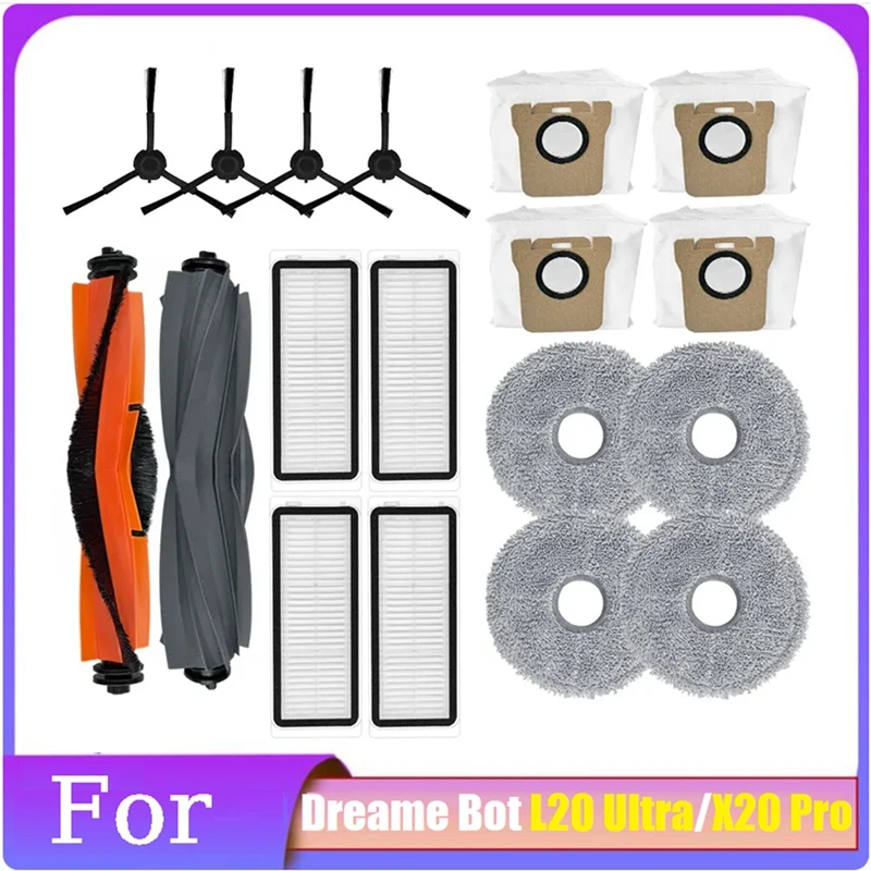 Parts Accessories Kit For Dreame Bot L20 Ultra / X20 Pro Robot Vacuum Replac Parts Main Side Brushes Mop Filters Dust Bags
Parts Accessories Kit For Dreame Bot L20 Ultra / X20 Pro Robot Vacuum Replac Parts Main Side Brushes Mop Filters Dust Bags
