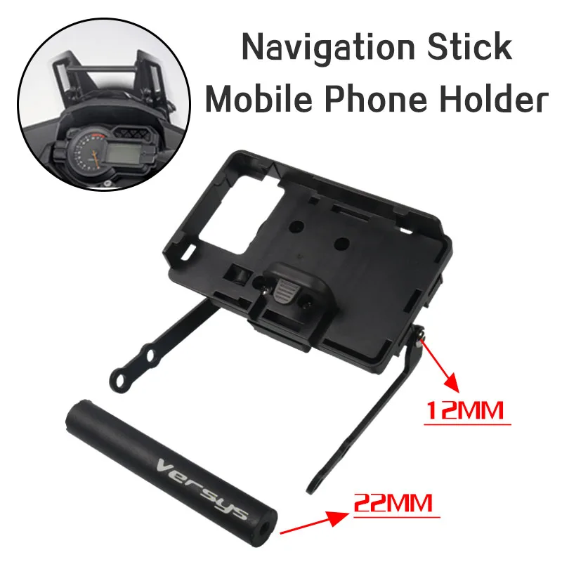 

12MM 22MM For KAWASAKI Versys 1000 Versys1000 Motorcycle Front Stand Holder Smartphone Navigation Bar Mobile Phone Bracket GPS