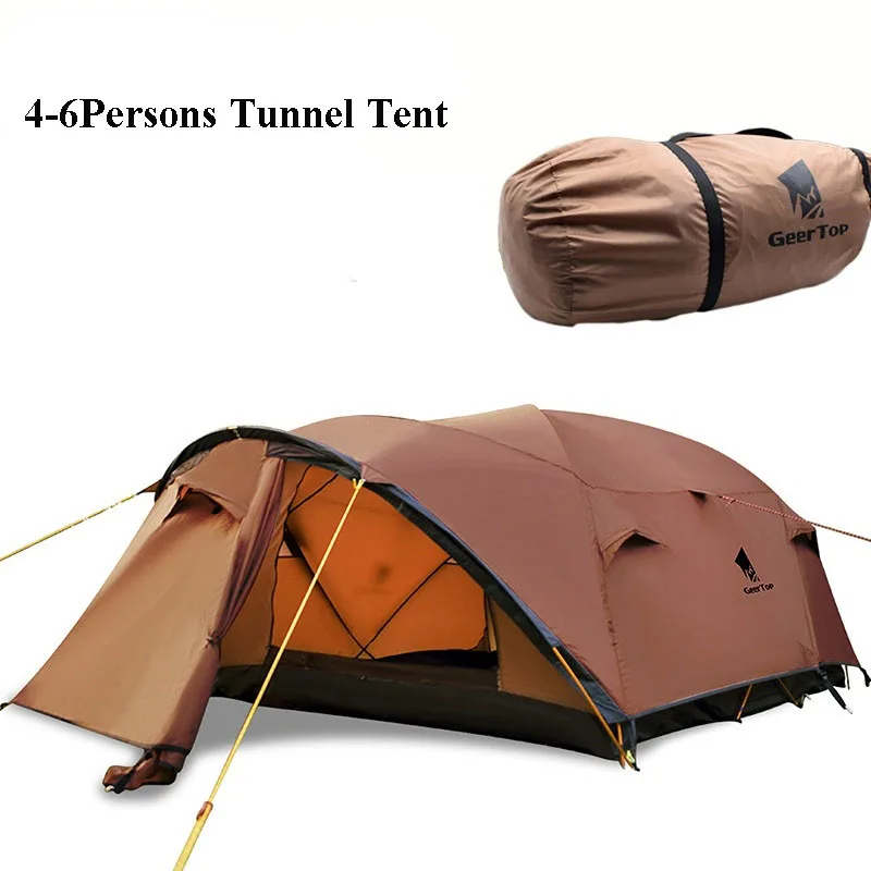 4-6persons Tunnel Tent Aluminum Pole Double Layer Rainproof Windproof Outdoor Camping Family Hiking Large Space BBQ Equipment
4-6persons Tunnel Tent Aluminum Pole Double Layer Rainproof Windproof Outdoor Camping Family Hiking Large Space BBQ Equipment