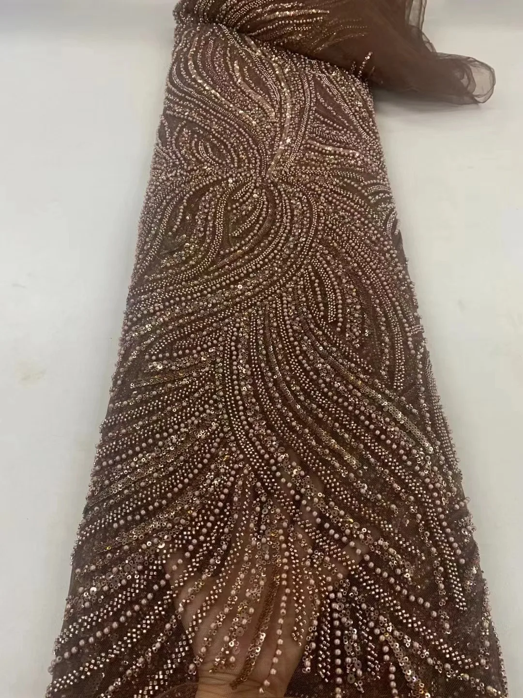 Luxury African Beaded Lace Fabric Sequins 2024 High Quality Embroidery French Tulle Lace 5 Yards Nigerian Lace for Wedding
Luxury African Beaded Lace Fabric Sequins 2024 High Quality Embroidery French Tulle Lace 5 Yards Nigerian Lace for Wedding
