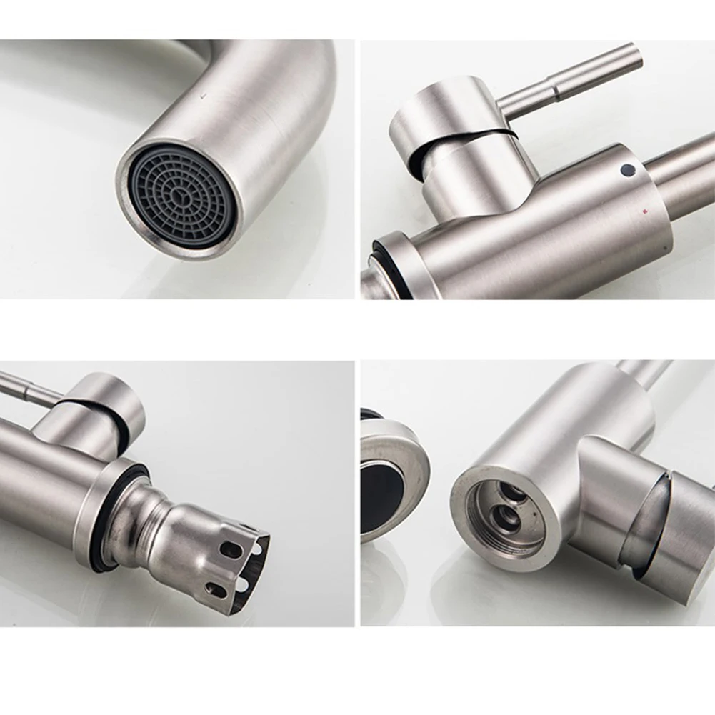 1pc Kitchen Faucet Single Handle 304 Stainless Steel Sink Cold Hot Mixer Tap Free Rotation Dual Control Adjustable Dishwashing
1pc Kitchen Faucet Single Handle 304 Stainless Steel Sink Cold Hot Mixer Tap Free Rotation Dual Control Adjustable Dishwashing