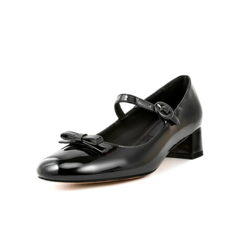 

Patent Leather Concise 3cm Flat Sole Single Shoe Black Apricot Punk Style Spring Fashion Women's Shoes Size 35-45 Handmade Shoes