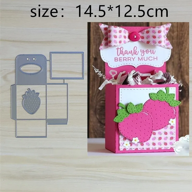 Strawberry Bow Box Metal Cut Dies Stencils for Scrapbooking Stamp/Photo Album Decorative Embossing DIY Paper Cards
Strawberry Bow Box Metal Cut Dies Stencils for Scrapbooking Stamp/Photo Album Decorative Embossing DIY Paper Cards