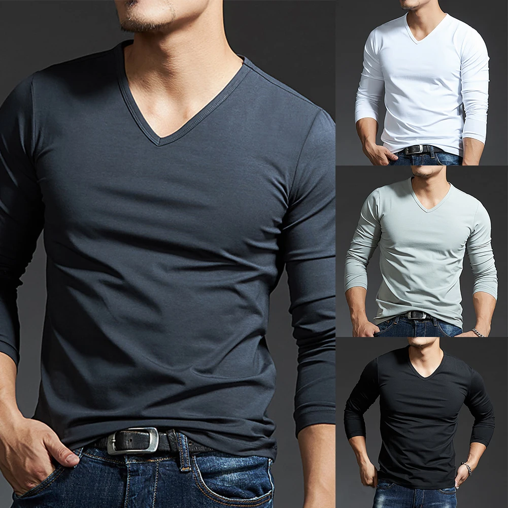 Casual Mens Long Sleeves Muscle V Neck Slim T-Shirt Solid Color Activewear Tops Tee Undershirt T Shirt Men Clothing
Casual Mens Long Sleeves Muscle V Neck Slim T-Shirt Solid Color Activewear Tops Tee Undershirt T Shirt Men Clothing