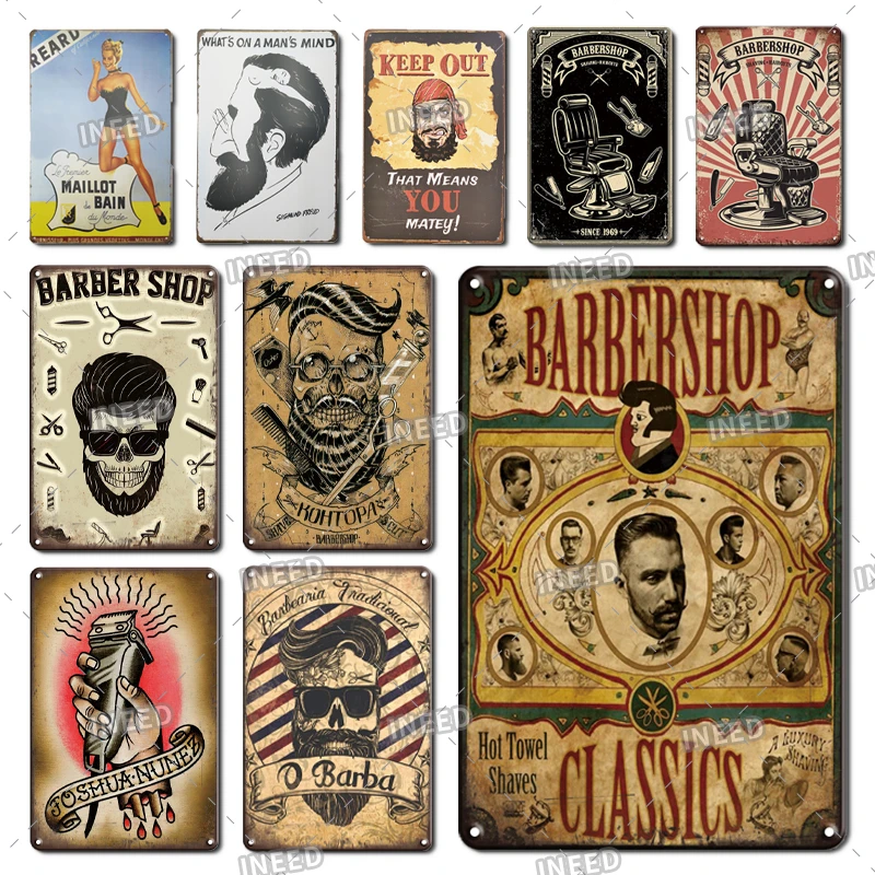 Retro Vintage Barber Shop Metal Tin Signs Plaque Shave And Haircut Metal Poster Vintage Plaque Sign for Room House Wall Decor
Retro Vintage Barber Shop Metal Tin Signs Plaque Shave And Haircut Metal Poster Vintage Plaque Sign for Room House Wall Decor