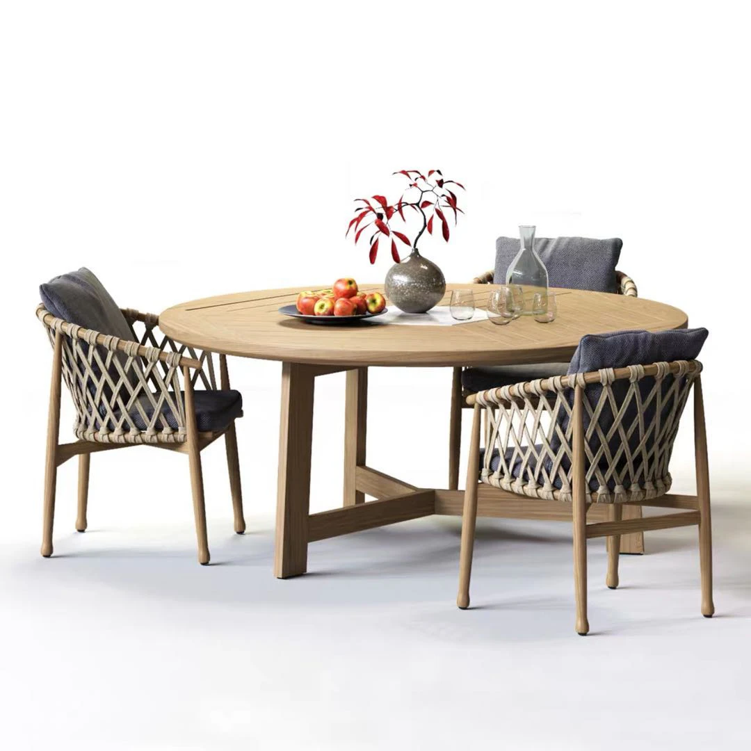 Custom outdoor table and chair courtyard Nordic balcony leisure teak solid wood rattan chair villa restaurant furniture
Custom outdoor table and chair courtyard Nordic balcony leisure teak solid wood rattan chair villa restaurant furniture
