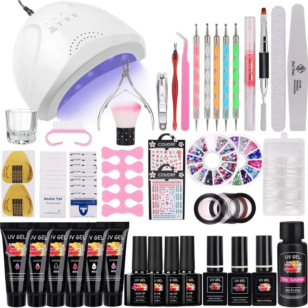Poly Nail UV Gel Kit LED Lamp False Nail Extension Builder Set Acrylic Solution Lacquer Base Top Coat Polish Manicure Set
Poly Nail UV Gel Kit LED Lamp False Nail Extension Builder Set Acrylic Solution Lacquer Base Top Coat Polish Manicure Set