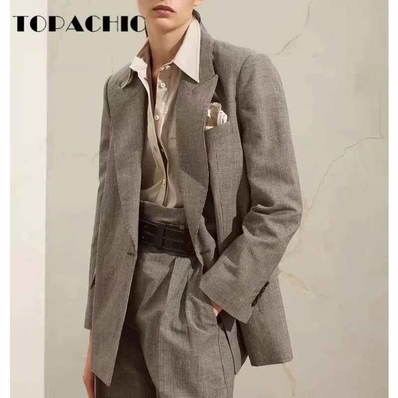 8.31 Women's Fashion Plaid Single Button Wool Linen Blazer Or Chain Belt Lace-up Pants Or High Waist Knee Length Shorts Set
8.31 Women's Fashion Plaid Single Button Wool Linen Blazer Or Chain Belt Lace-up Pants Or High Waist Knee Length Shorts Set