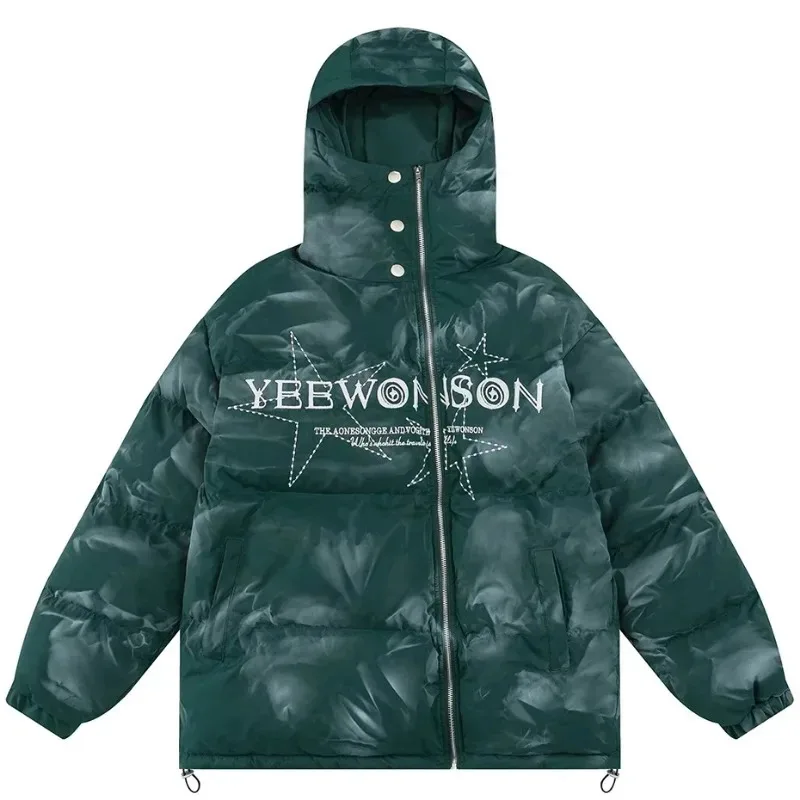 Winter Star Parkas Coat Men Hooded Embroidery Letter Cotton Padded Jackets Women Loose Hip Hop Harajuku Tie-Dye Outwear Coat New
Winter Star Parkas Coat Men Hooded Embroidery Letter Cotton Padded Jackets Women Loose Hip Hop Harajuku Tie-Dye Outwear Coat New