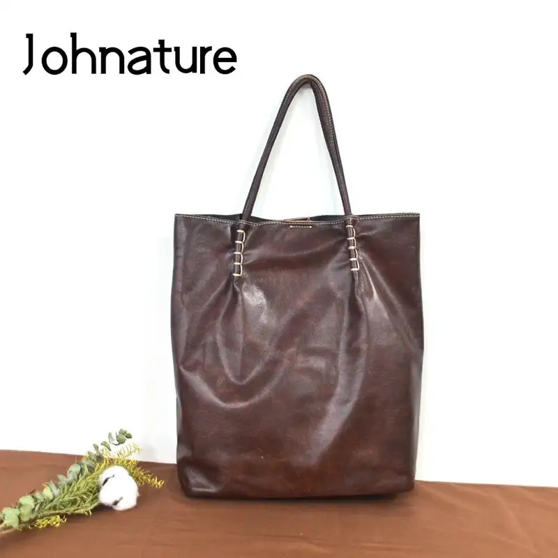 Женская сумка-тоут из натуральной кожи Johnature, повседневная вместительная сумка из мягкой воловьей кожи, однотонная сумка через плечо с застежкой для покупок,
Женская сумка-тоут из натуральной кожи Johnature, повседневная вместительная сумка из мягкой воловьей кожи, однотонная сумка через плечо с застежкой для покупок,