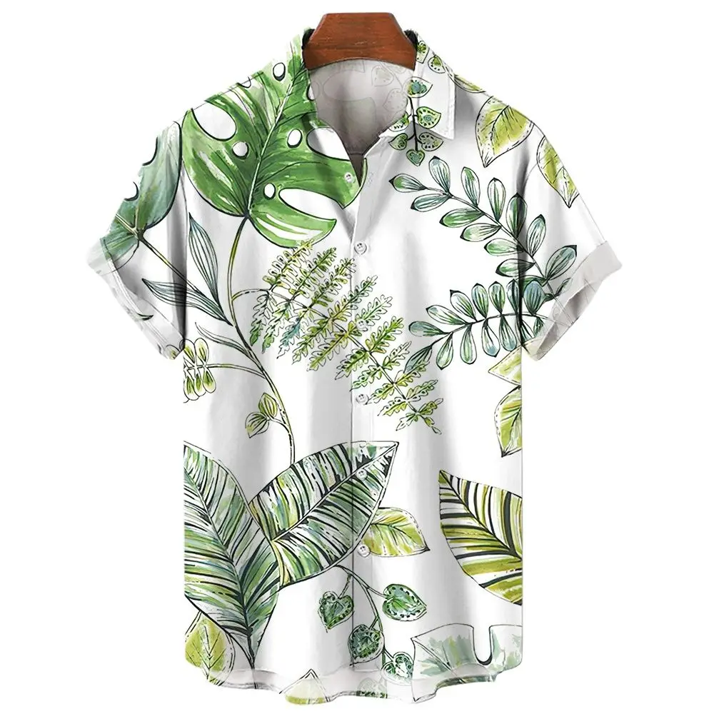 

Men's Hawaiian Shirts Aloha Short Sleeve Top Casual Beach Social Blouse Holiday Print T-Shirts Oversized Tees Shirt Men Clothing