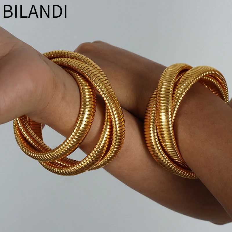 Bilandi Modern Jewelry Senior Sense Multi Color Three Layer Weave Metallic Stretch Bracelet For Women Female Bangles Party Gift
Bilandi Modern Jewelry Senior Sense Multi Color Three Layer Weave Metallic Stretch Bracelet For Women Female Bangles Party Gift