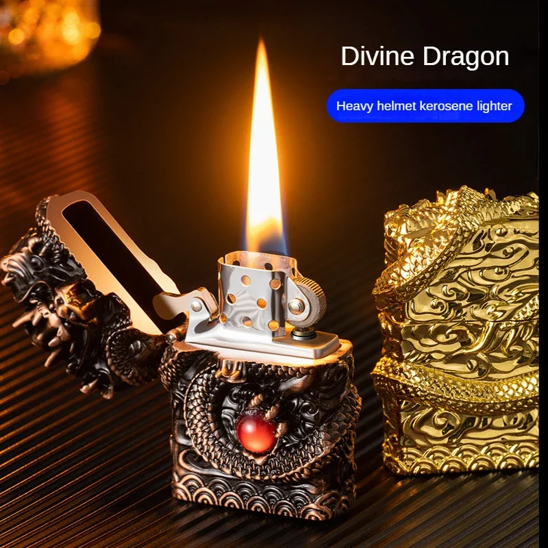 Metal Dragon Lighter Windproof Cigarette Lighter Smoking Accessories Kerosene Torch Lighters For Men Grinding Wheel Retro Gift
Metal Dragon Lighter Windproof Cigarette Lighter Smoking Accessories Kerosene Torch Lighters For Men Grinding Wheel Retro Gift