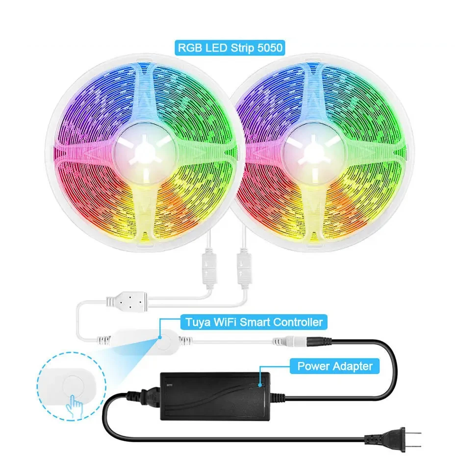 Tuya Smart WIFI LED Light Strip RGB 5050 12V 5m 10m 20m 30led/m App Remote Smart Home Decoration Compatible Alexa Google Home
Tuya Smart WIFI LED Light Strip RGB 5050 12V 5m 10m 20m 30led/m App Remote Smart Home Decoration Compatible Alexa Google Home