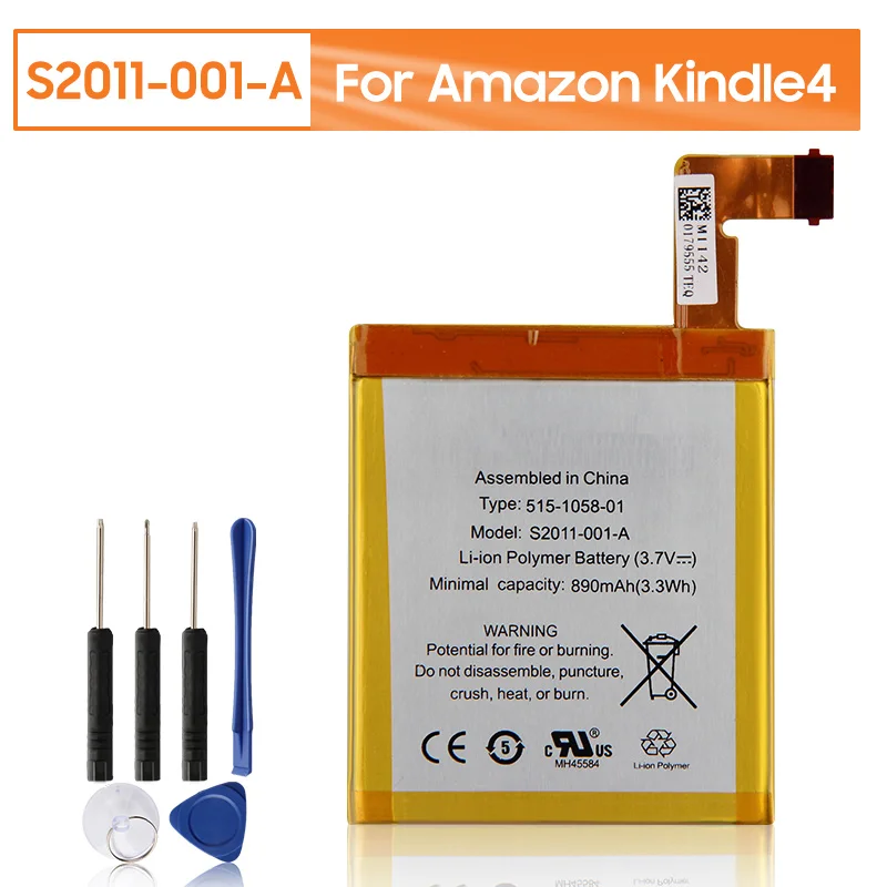 Replacement Phone Battery s2011-001-a For Amazon Kindle 4 5 6 D01100 515-1058-01 MC-265360 DR-A015 890mAh
Replacement Phone Battery s2011-001-a For Amazon Kindle 4 5 6 D01100 515-1058-01 MC-265360 DR-A015 890mAh