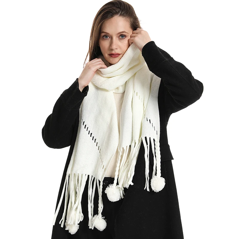 2023 Fashion Knitting Cashmere Scarf Big Shawl For Women Thick Winter Warm Soft Solid Pashmina Hairball Tassel Scarves
2023 Fashion Knitting Cashmere Scarf Big Shawl For Women Thick Winter Warm Soft Solid Pashmina Hairball Tassel Scarves