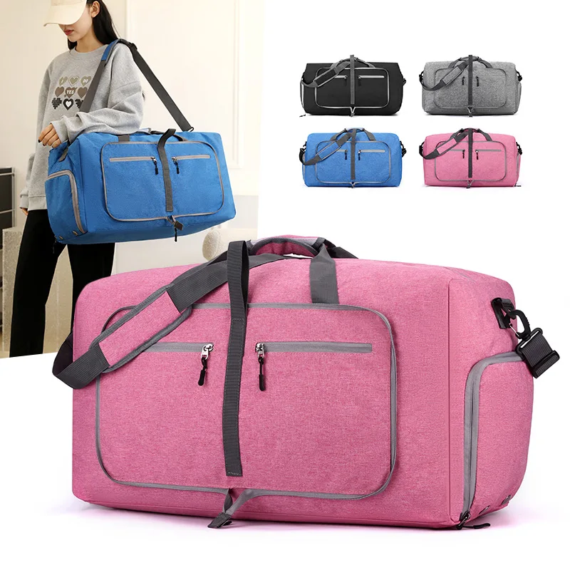 

Foldable Duffle Gym Bag for Men & Women with Shoe Compartment ,Large Travel Sports, Fitness & Workout