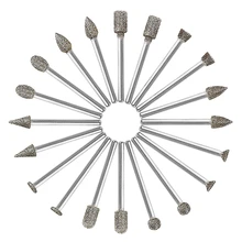 20Pcs Diamond Burr Set Rotary Grinding Burrs Drill Bits Set With 1/8-Inch Shank, Stone Carving Accessories
20Pcs Diamond Burr Set Rotary Grinding Burrs Drill Bits Set With 1/8-Inch Shank, Stone Carving Accessories
