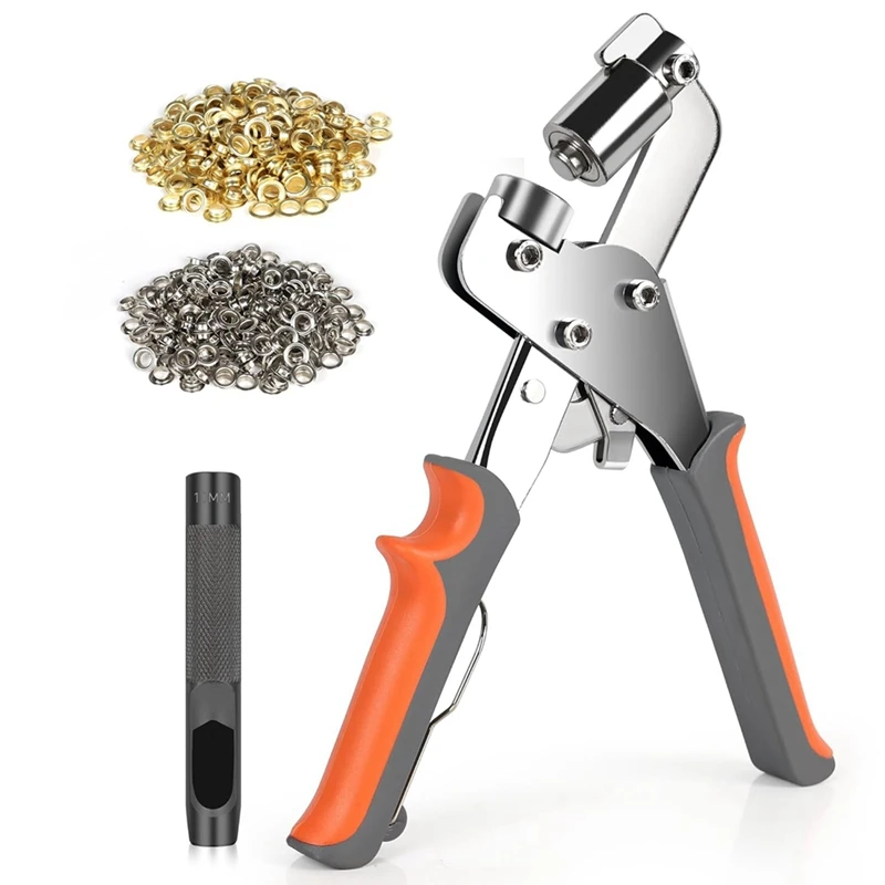 Grommet Tool Kit, 3/8 Inch Eyelet Pliers Tool(10Mm) For Tarps, Fabric & Leather, With Hole Punch And 500Pcs Eyelet Durable
Grommet Tool Kit, 3/8 Inch Eyelet Pliers Tool(10Mm) For Tarps, Fabric & Leather, With Hole Punch And 500Pcs Eyelet Durable