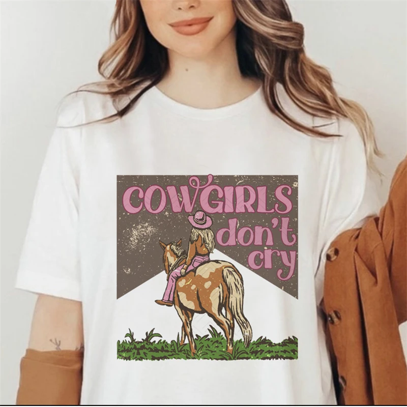 Cartoon Retro Women's T-shirt Western Denim Shirt Cartoon Letter Print Cute Short Sleeve Ladies Fashion Casual Women's T-shirt G
Cartoon Retro Women's T-shirt Western Denim Shirt Cartoon Letter Print Cute Short Sleeve Ladies Fashion Casual Women's T-shirt G