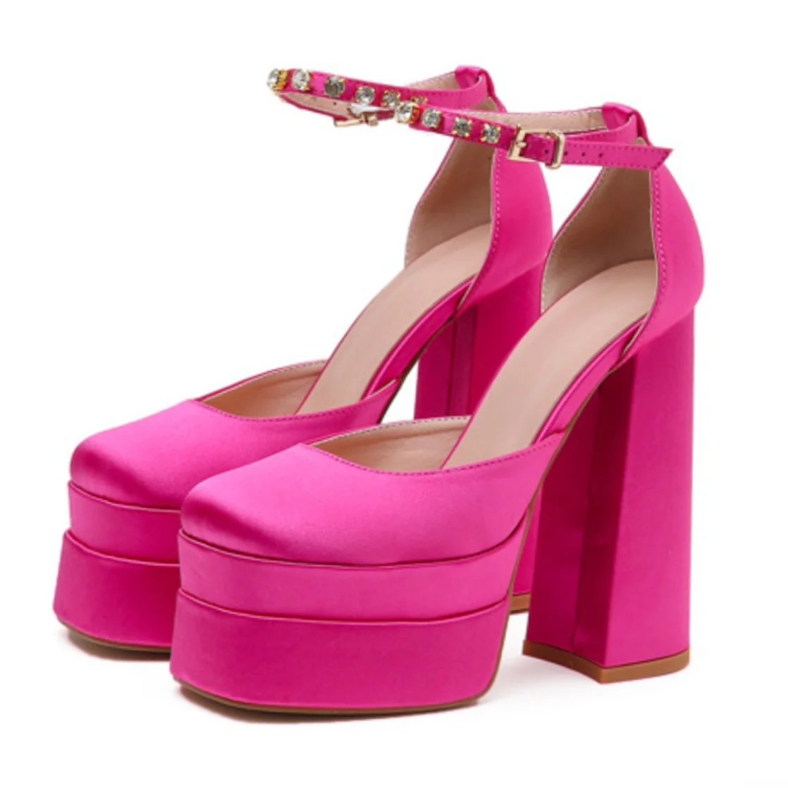 Buckle Double Platform Block Heels Suqare Toe Ladies Shoes Mary Janes Wedding Party Satin Rhinestone High Heel Shoes Sandals
Buckle Double Platform Block Heels Suqare Toe Ladies Shoes Mary Janes Wedding Party Satin Rhinestone High Heel Shoes Sandals