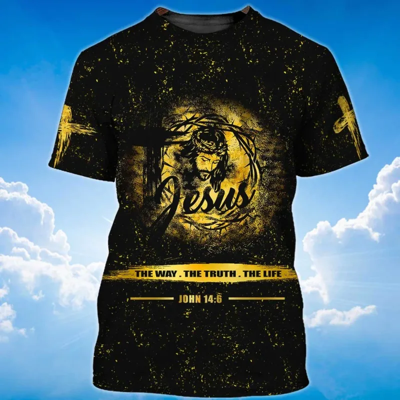 Jesus Christ 3D printed T-shirt Men's and women's Summer casual Short-sleeved Christian Streetwear Shirt Tops Men's Clothing
Jesus Christ 3D printed T-shirt Men's and women's Summer casual Short-sleeved Christian Streetwear Shirt Tops Men's Clothing