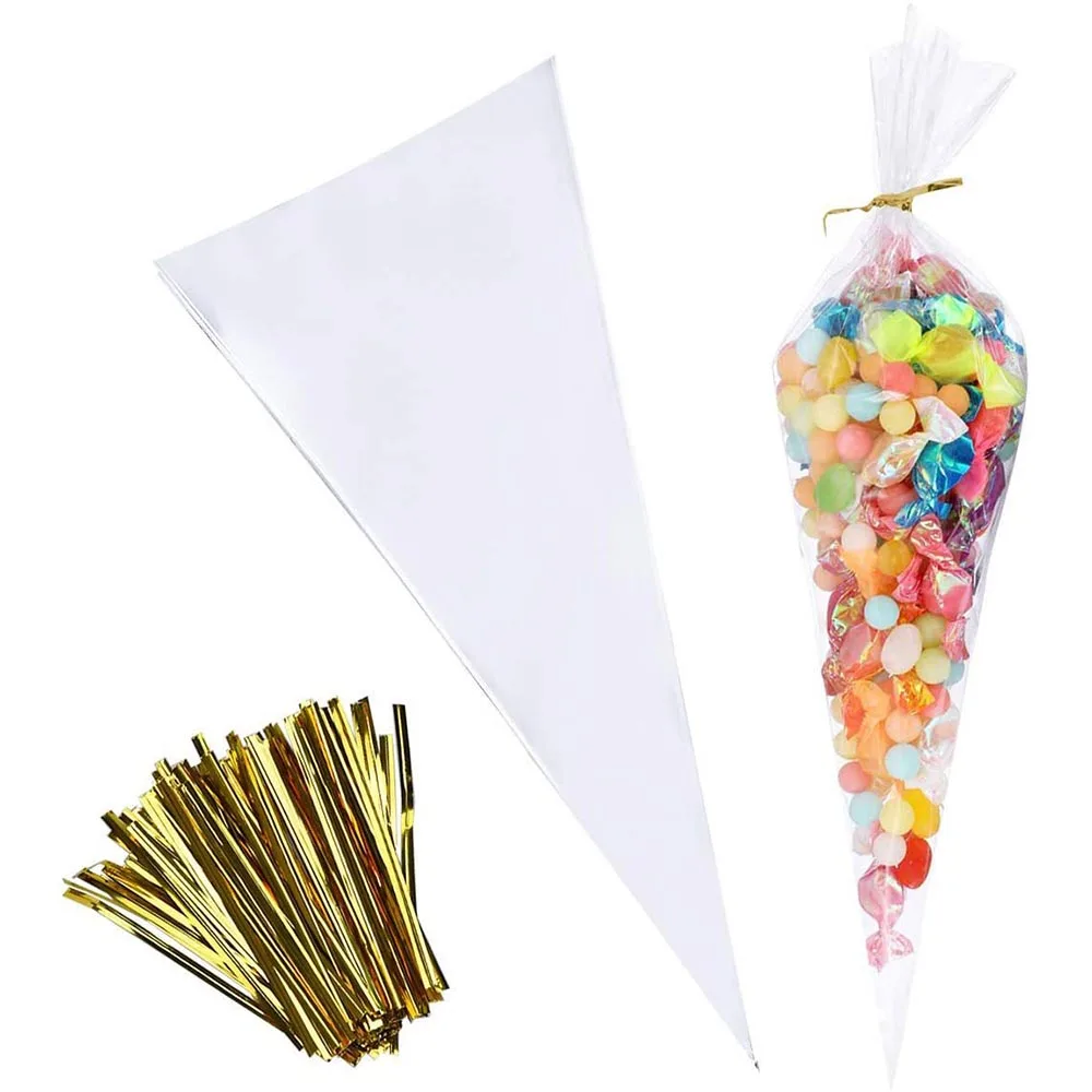 100Pcs/Set Transparent Packaging Bag Cone Candy Bag DIY Wedding Birthday Party Gift Bag Popcorn Plastic Bag
100Pcs/Set Transparent Packaging Bag Cone Candy Bag DIY Wedding Birthday Party Gift Bag Popcorn Plastic Bag