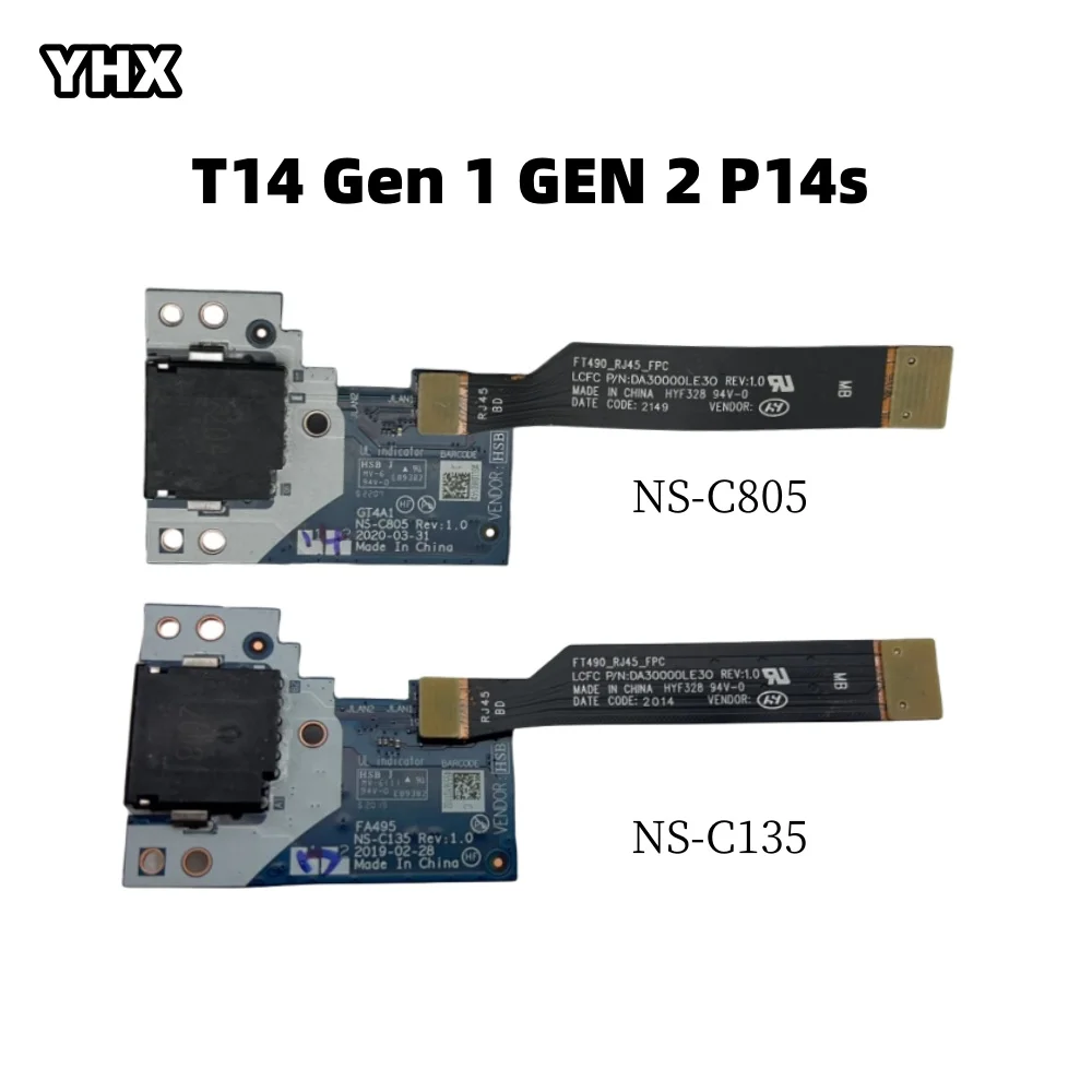 Original FOR LENOVO Thinkpad t490 t495 T14 P14s Gen1 GEN 2 NS-C805 NS-C135 LAN Ethernet Port Board w/ Cable 02DM376 5C50S73045
Original FOR LENOVO Thinkpad t490 t495 T14 P14s Gen1 GEN 2 NS-C805 NS-C135 LAN Ethernet Port Board w/ Cable 02DM376 5C50S73045