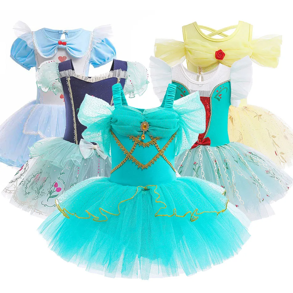 

Baby Princess Dress Girls Elsa Anna Costume Kids Jasmine Bowknot Carnival Halloween Ruffles Tutu Pageant Tulle Clothes 3-8 Years
