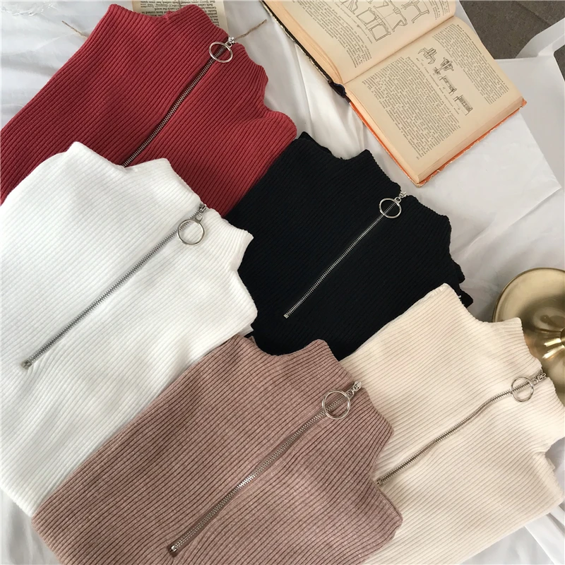 2022 Knitted Women Zipper High Neck Sweater Pullovers Turtleneck Autumn Winter Basic Women Sweaters Slim Fit Black Pull Femme
2022 Knitted Women Zipper High Neck Sweater Pullovers Turtleneck Autumn Winter Basic Women Sweaters Slim Fit Black Pull Femme