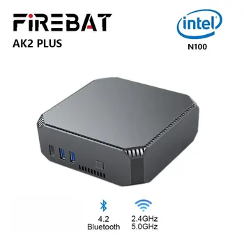 FIREBAT AK2 플러스 미니 PC, 인텔 N100, 듀얼 밴드, WiFi5, BT4.2, 데스크탑 게이밍 컴퓨터, 미니 PC 게이머, 16GB, 512GB
