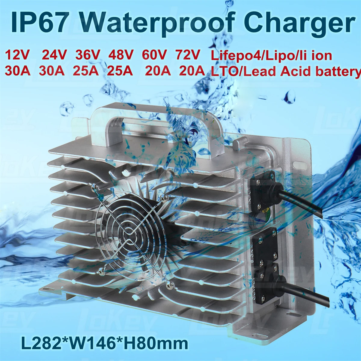 Sealed IP67 waterproof charger 24V 36V 48V 60V 72V 25A 20A 15A speedboat vehicle touring car RV lipo lifepo4 lead acid batterys
Sealed IP67 waterproof charger 24V 36V 48V 60V 72V 25A 20A 15A speedboat vehicle touring car RV lipo lifepo4 lead acid batterys