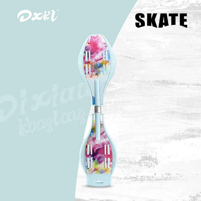 

New Snake Shaped Skateboard Dragon Board Flashing Two Wheeled Children Beginner Boys And Girls Double Tilt Kick Scooter