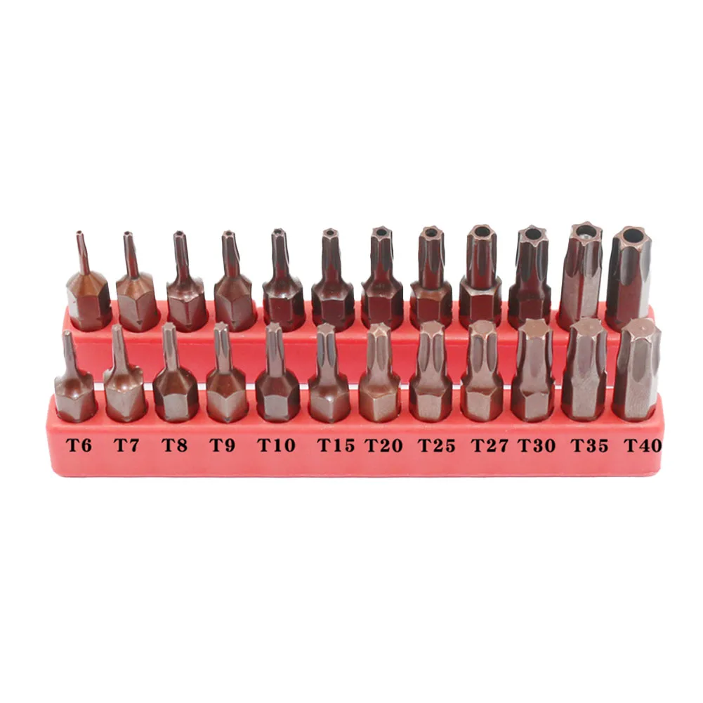 Convenient Set of 24 Torx Screwdriver Bits 25mm Length Solid and With Hole Design Suitable for Various Screwdriver Types
Convenient Set of 24 Torx Screwdriver Bits 25mm Length Solid and With Hole Design Suitable for Various Screwdriver Types