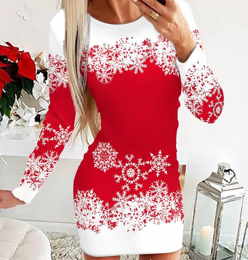 Christmas Sexy Dress for Women Streetwear 2023 Autumn and Winter New Slim Fit High Waist Panel Long Sleeve Round Neck Dresses
Christmas Sexy Dress for Women Streetwear 2023 Autumn and Winter New Slim Fit High Waist Panel Long Sleeve Round Neck Dresses