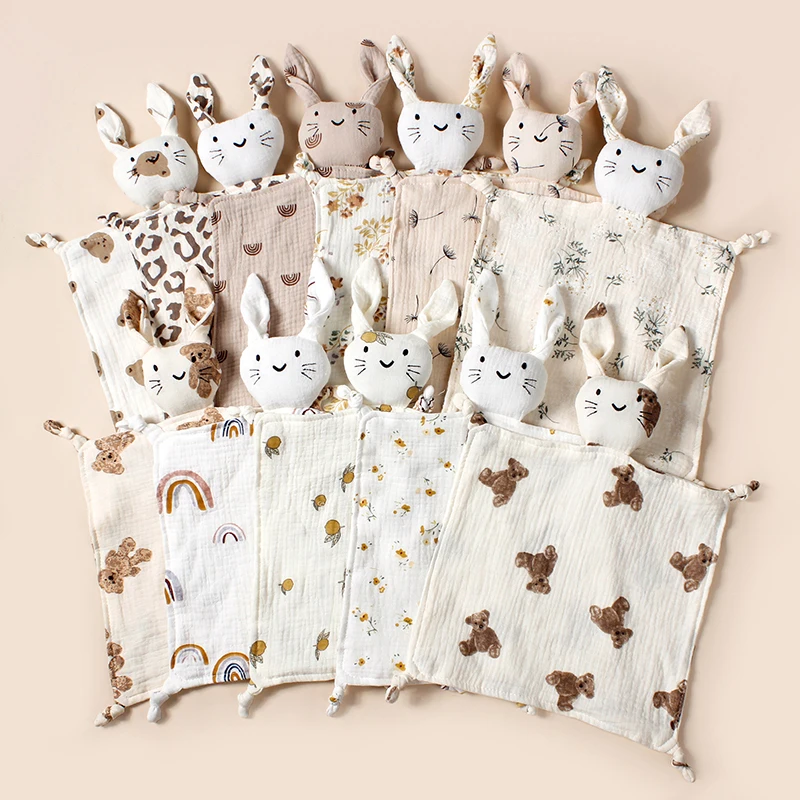 Soft Cotton Muslin Baby Bib Stuffed Rabbit Doll Newborn Appease Towel Security Blanket Baby Sleeping Cuddling Towel Facecloth
Soft Cotton Muslin Baby Bib Stuffed Rabbit Doll Newborn Appease Towel Security Blanket Baby Sleeping Cuddling Towel Facecloth