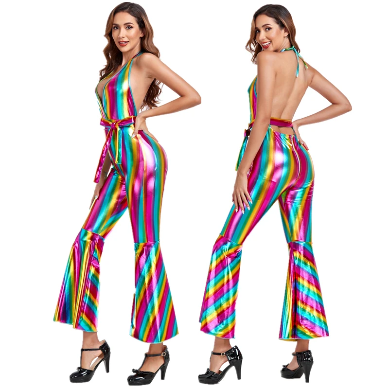 Halloween Stage Performance Stripes Vintage 70s Disco Dancing Costume Retro Carnival Party 60s 70s Rock Hippie Cosplay Jumpsuit
Halloween Stage Performance Stripes Vintage 70s Disco Dancing Costume Retro Carnival Party 60s 70s Rock Hippie Cosplay Jumpsuit