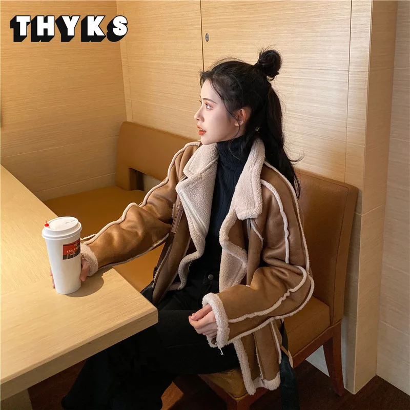 Winter Ladies Motorcycle Leather Lamb Fleece Thickened Jacket Khaki Fur Retro High Street Zipper Warm Jacket 2022 New
Winter Ladies Motorcycle Leather Lamb Fleece Thickened Jacket Khaki Fur Retro High Street Zipper Warm Jacket 2022 New