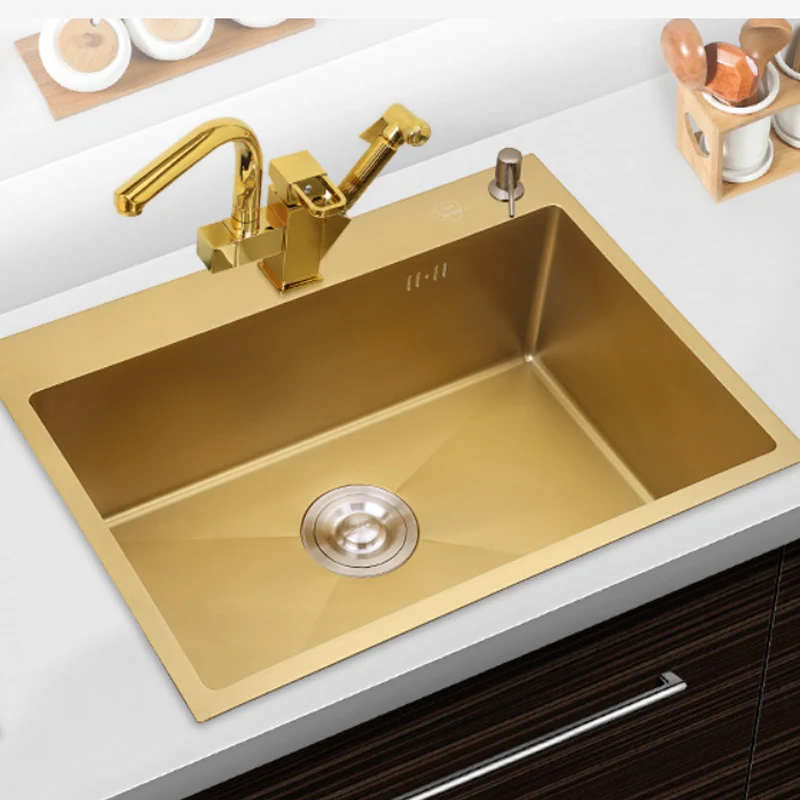 Gold Stainless Steel Single Bowl Kitchen Sinks Divider Multifunctional Table Board Basin Drainer Basket
Gold Stainless Steel Single Bowl Kitchen Sinks Divider Multifunctional Table Board Basin Drainer Basket